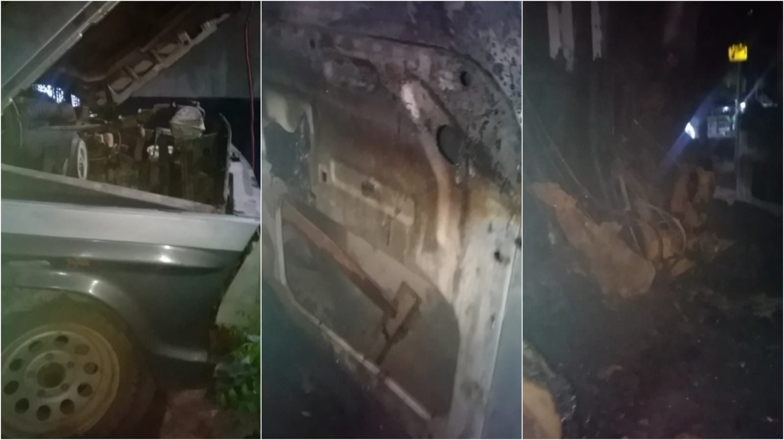 Veículo é incendiado na madrugada deste domingo (12) em Santa Terezinha