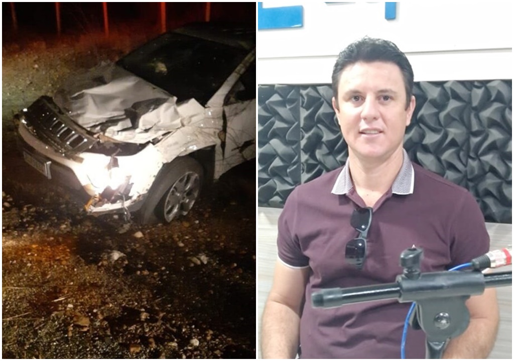 Carro do prefeito de Areia de Baraúnas, Toinho Macedo, capota na PB-228 na noite desta terça-feira (21)