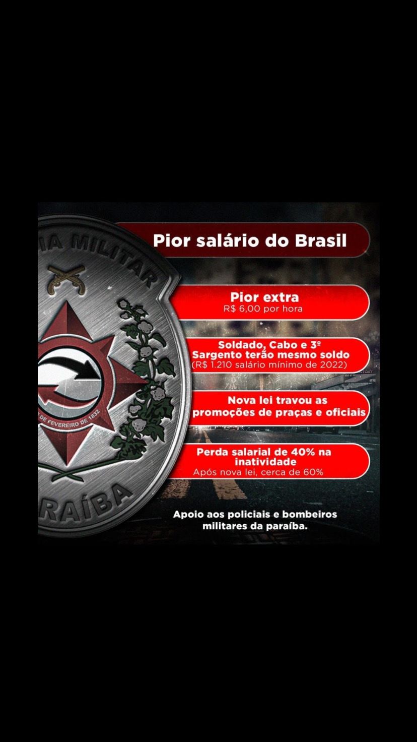 Policiais Militares cobram do Governo da Paraíba reposição de perdas salariais