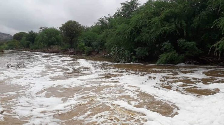 Cheias são registradas no Rio Paraíba após chuvas na região do Cariri nesse fim de semana