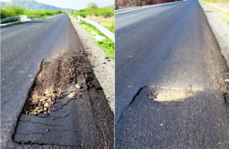 Motoristas cobram sinalização horizontal na BR-361, que já apresenta buracos menos de um mês após recapeamento asfáltico