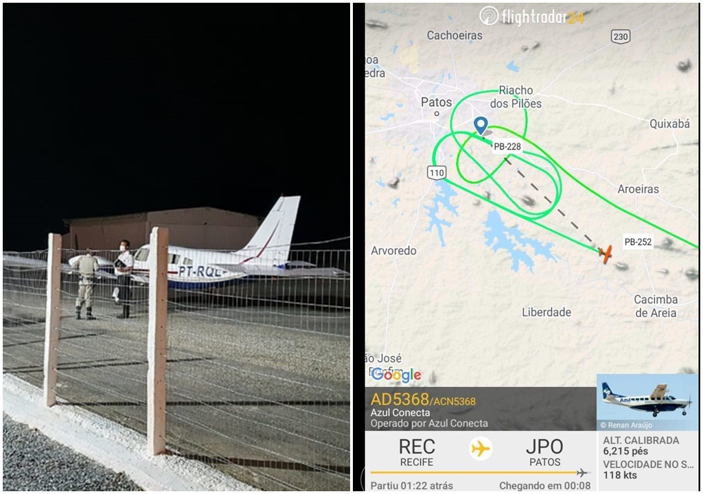 Condições meteorológicas impedem que voo da Azul pouse em Patos, na noite dessa quinta (6)