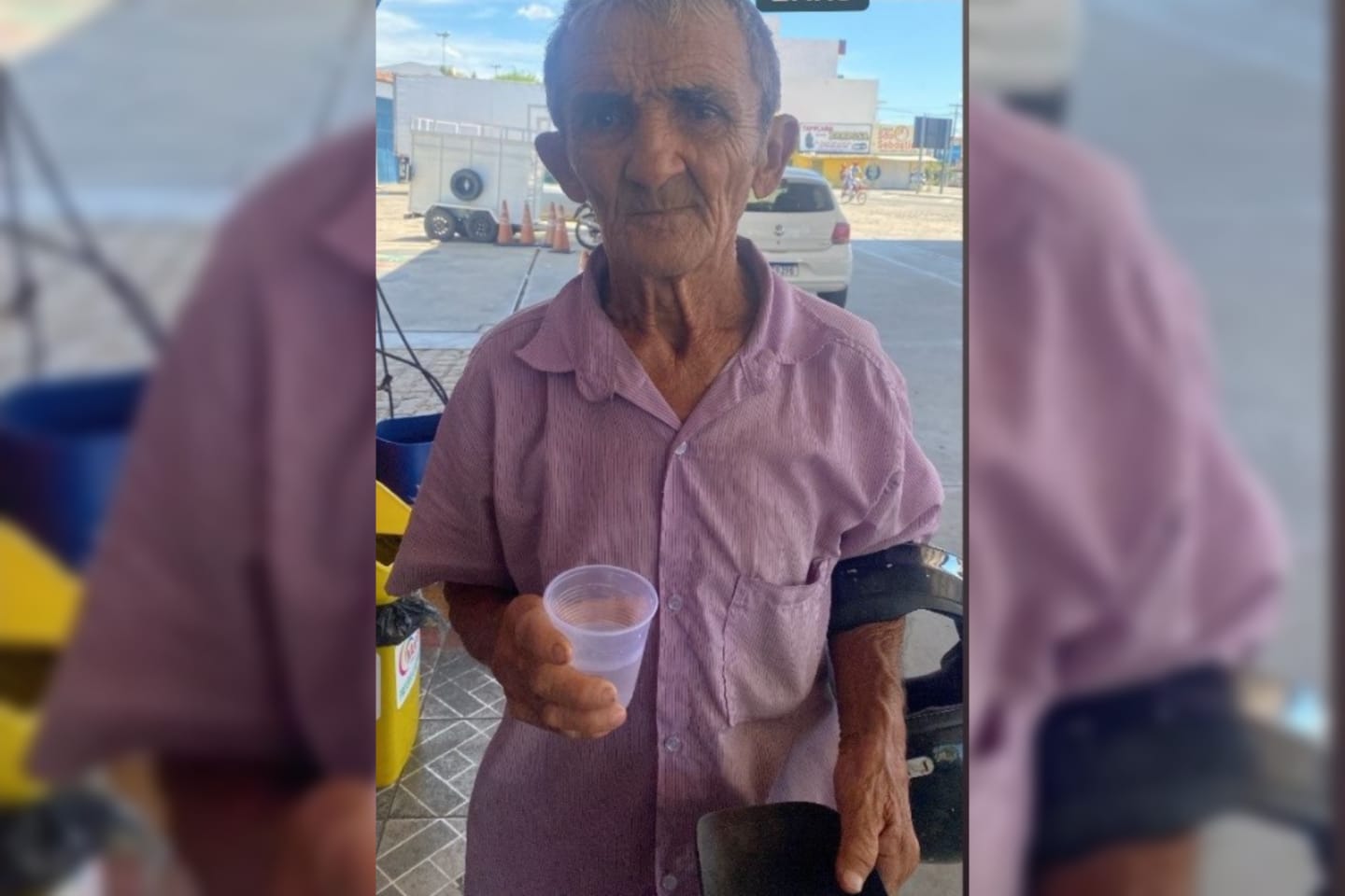 Idoso parecendo estar desorientado aparece em Posto de Combustível de Patos