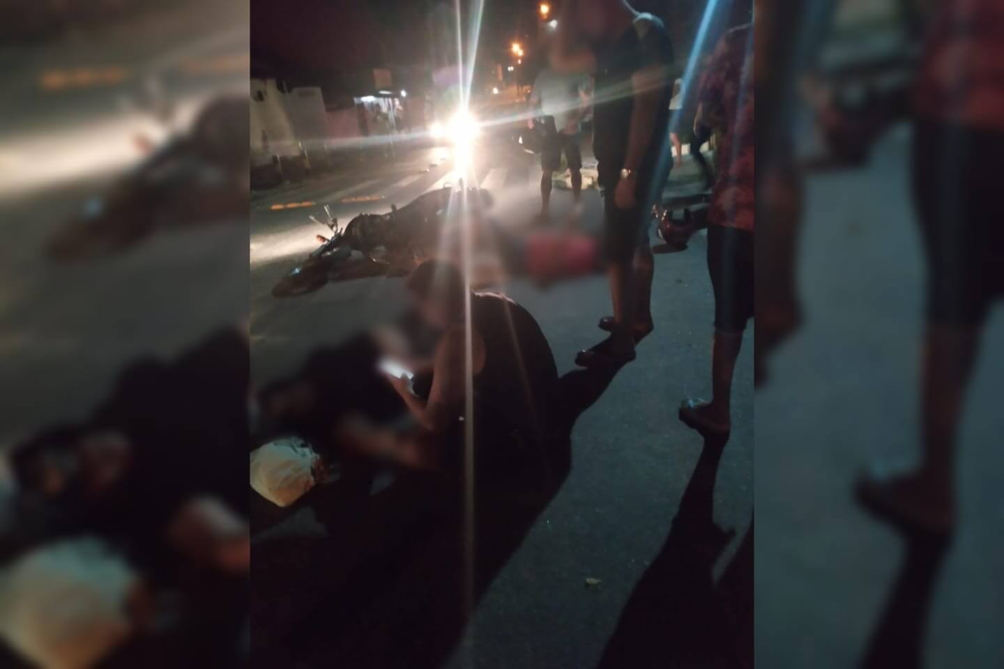 Colisão envolvendo duas motos deixa duas pessoas feridas na noite desta quarta-feira (26), no Monte Castelo, em Patos