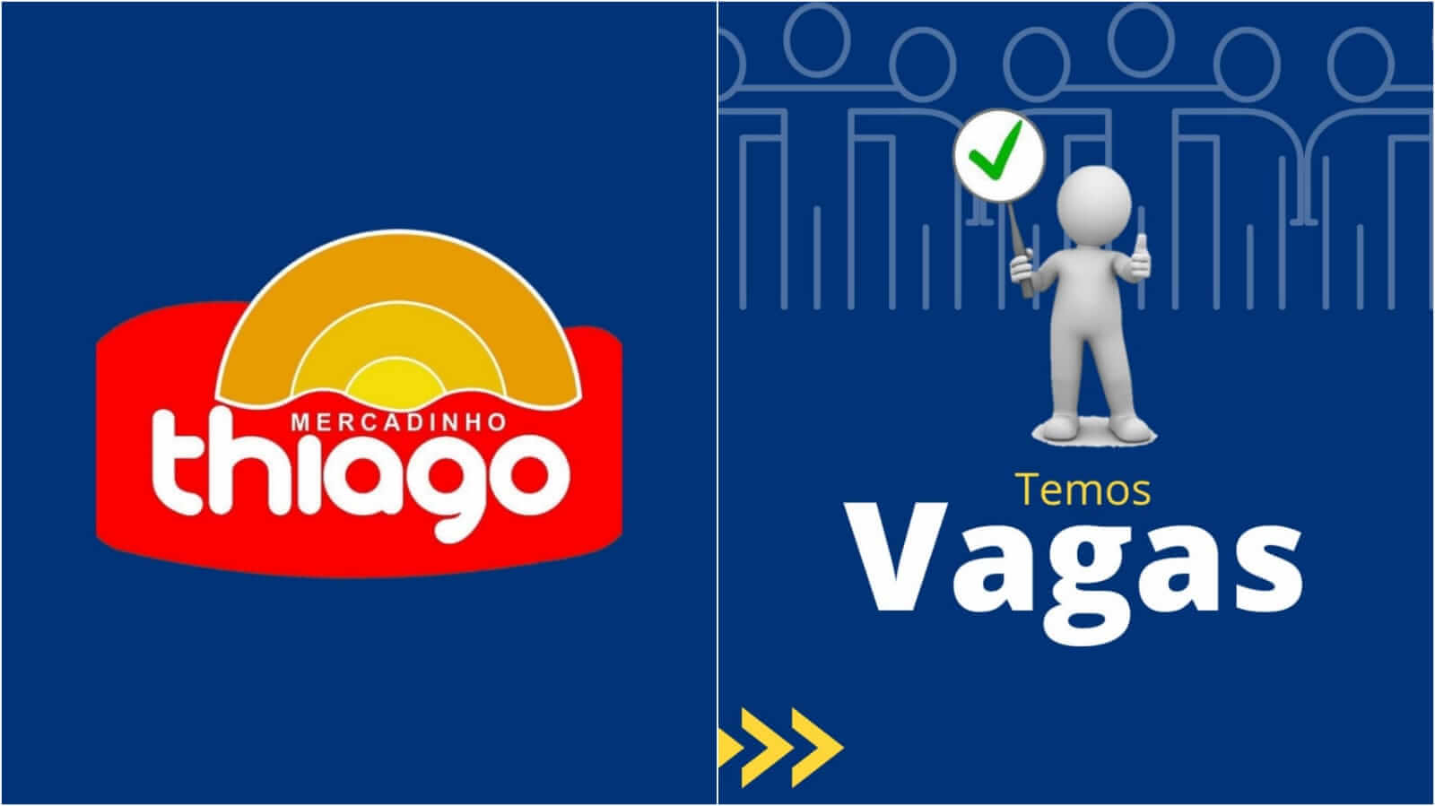 Duas vagas de emprego no Mercadinho Thiago, no bairro Jatobá, em Patos; Confira