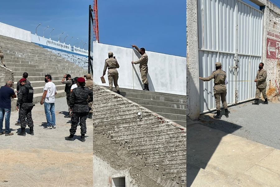 CREA, Corpo de Bombeiros e Polícia Militar realizam vistoria no estádio José Cavalcanti
