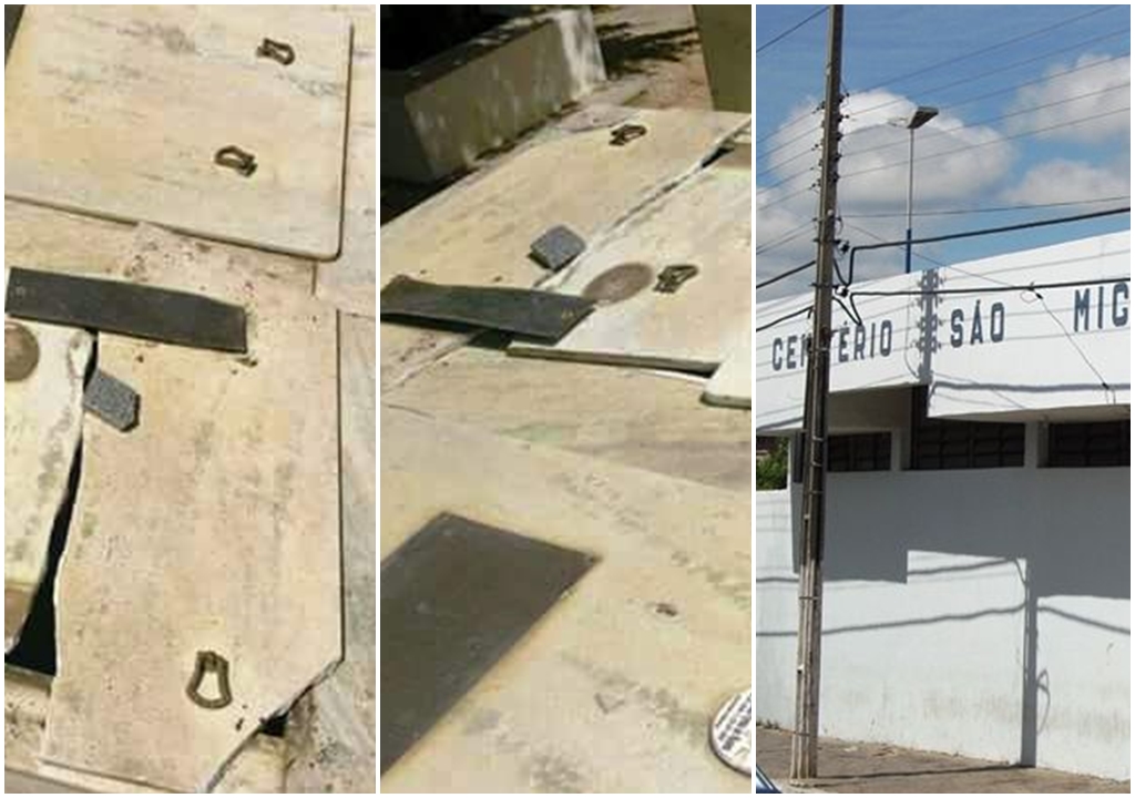 Vândalos voltam a depredar túmulos em cemitérios de Patos, causando indignação nas famílias do mortos