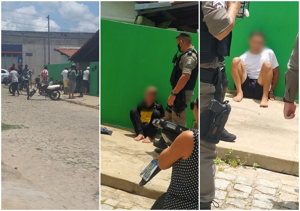 Polícia prende dois suspeitos armados na manhã deste domingo (06) no Bivar Olinto, em Patos, após tentativa de homicídio no Conjunto dos Sapateiros