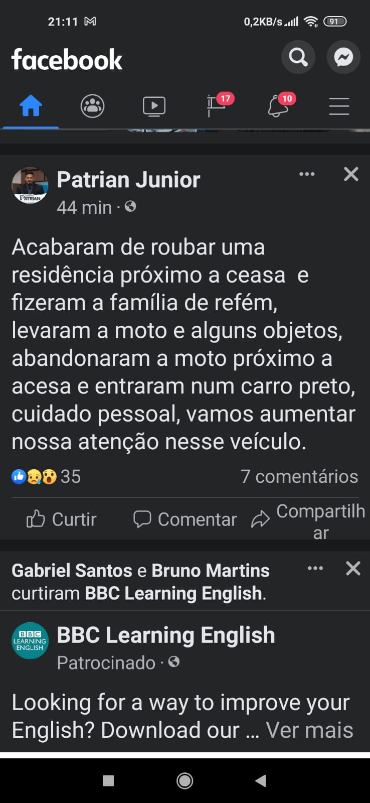 URGENTE: Homens armados invadem casa, fazem família refém e roubam vários objetos na noite deste domingo (06) em Patos
