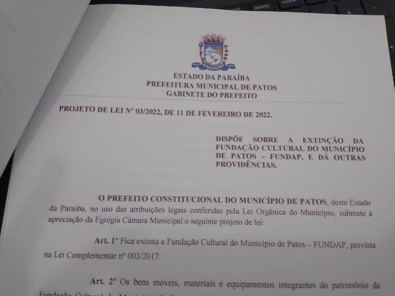 Prefeito Nabor envia para a Câmara Projeto de Lei que extingue a FUNDAP