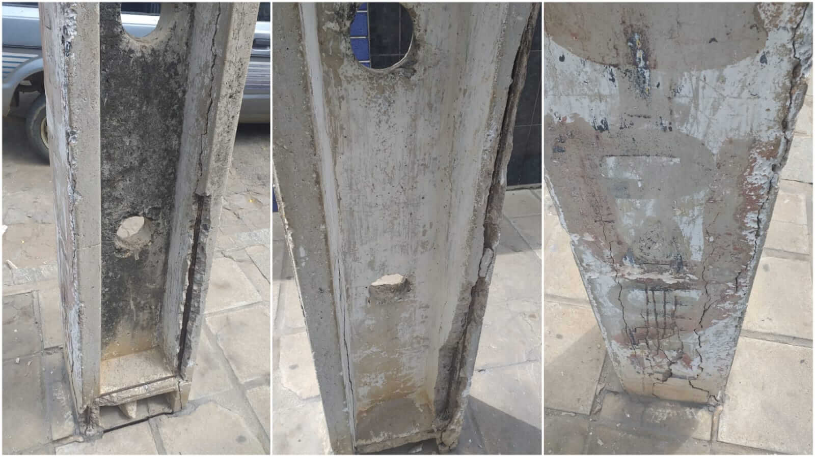 Internauta denuncia poste de energia que está prestes a cair na Rua do Prado, em Patos, e pede providências por parte do órgão responsável