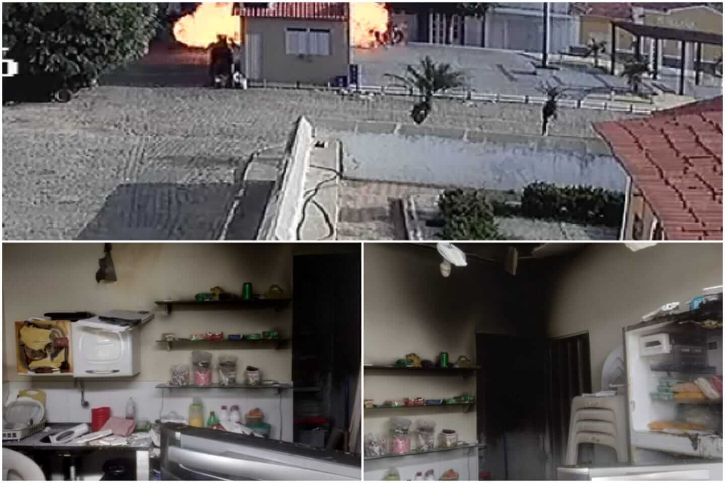 Duas pessoas sofrem queimaduras graves após explosão em quiosque devido a vazamento de gás, na cidade de Vista Serrana. Vídeo