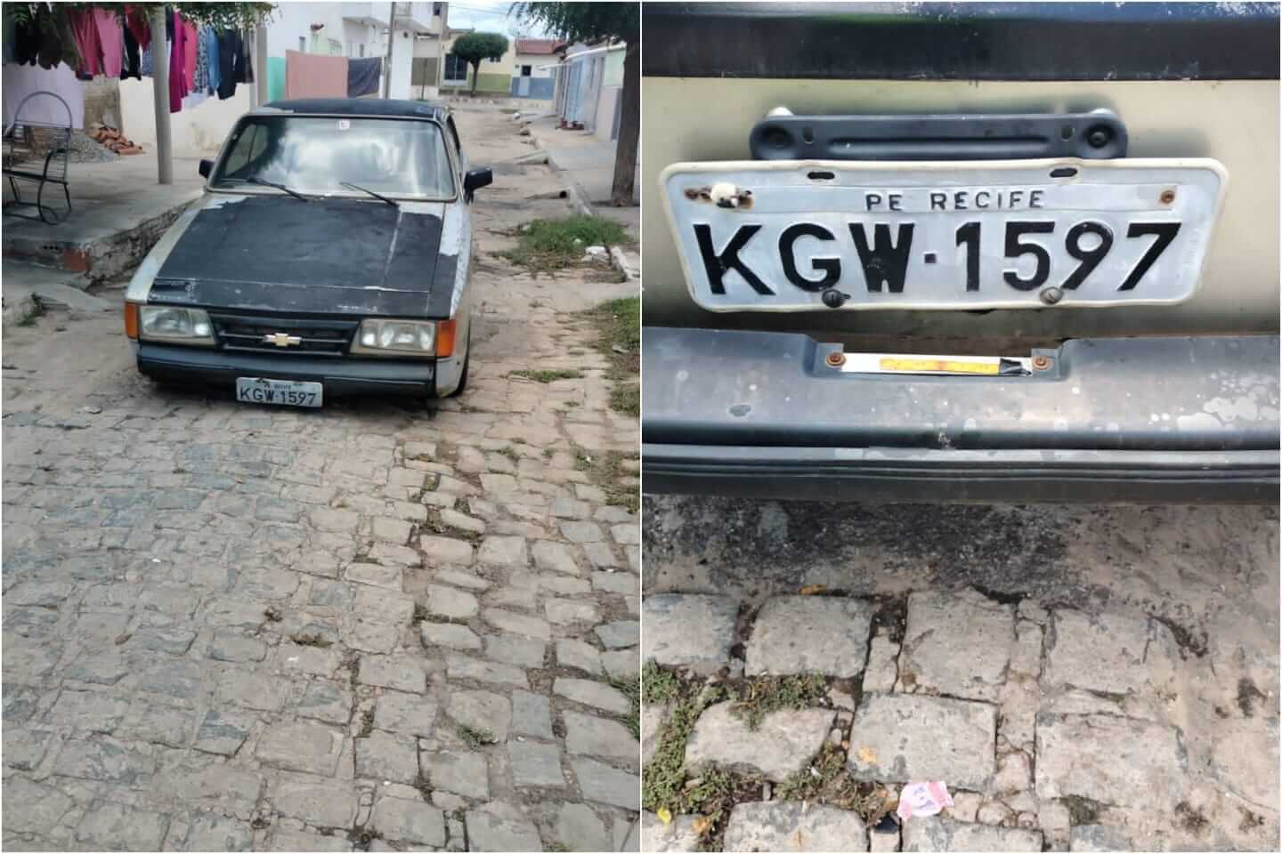 Carro com placa sem registro no sistema nacional de trânsito amanhece abandonado em rua no bairro São Sebastião, nesta terça-feira (22)