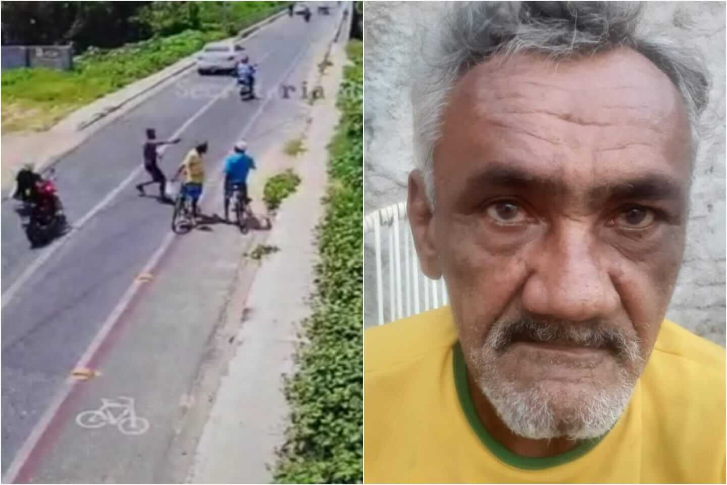 Vídeo de câmera de segurança mostra momento em que homem é morto na manhã desta sexta-feira (25), próximo à Ponte do Jatobá, em Patos