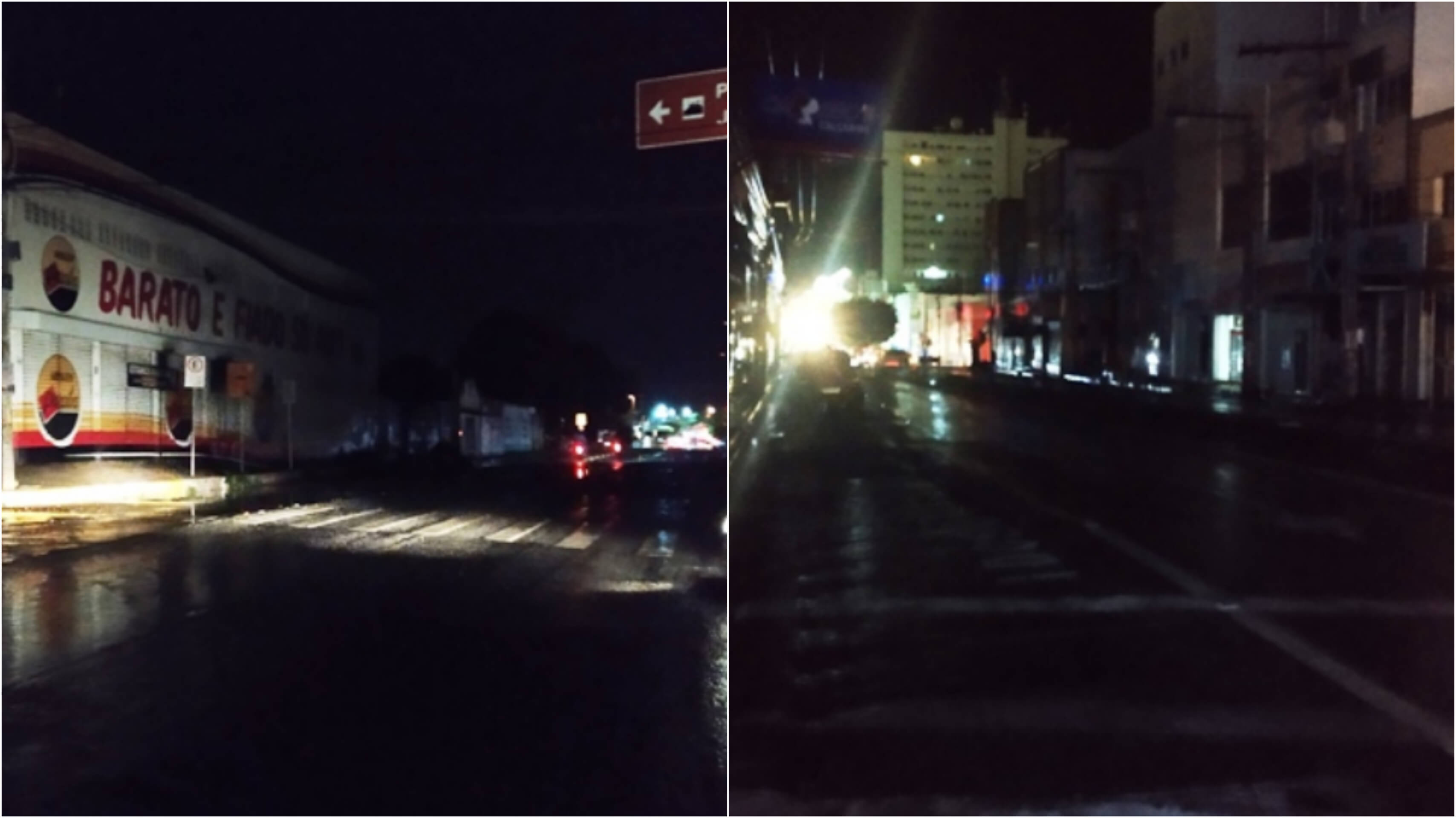 Ruas do Centro de Patos ficam às escuras após apagão na noite desta segunda-feira (14)
