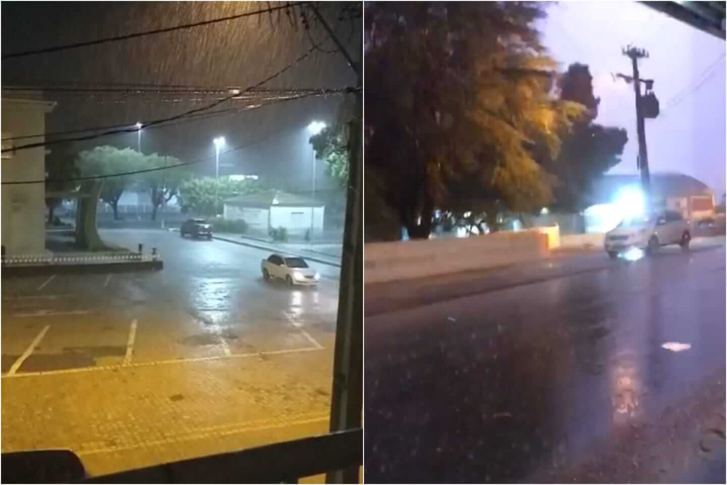 Noite de muita chuva em Patos e várias cidades da região. Veja vídeo