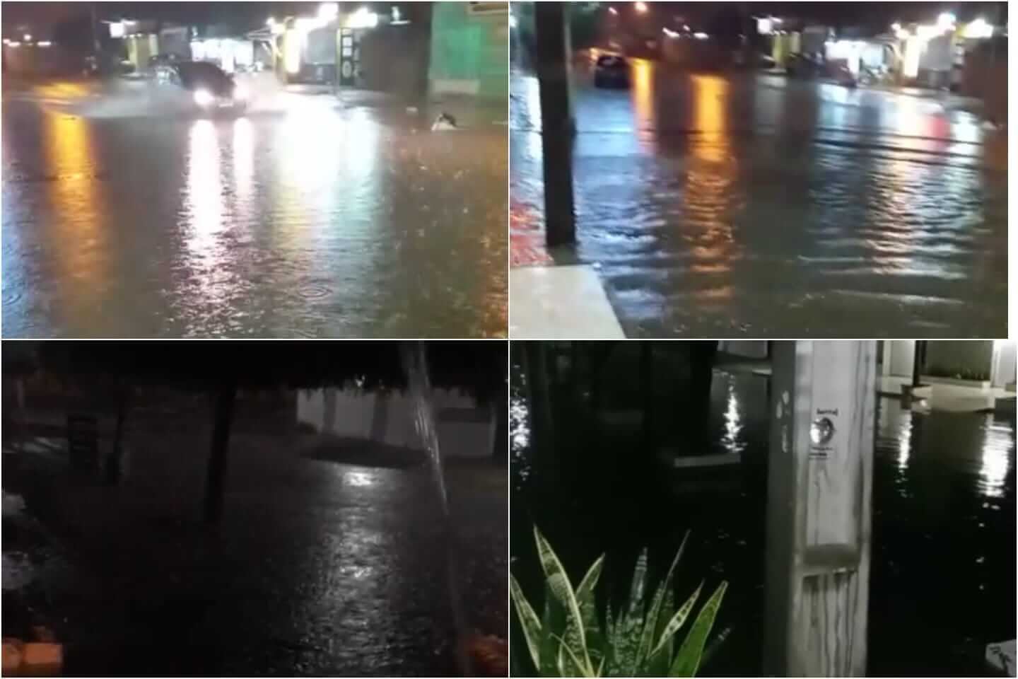 Internautas fazem registro de alagamento em ruas de Patos após chuva na noite desta terça (15), e cobram ações da prefeitura