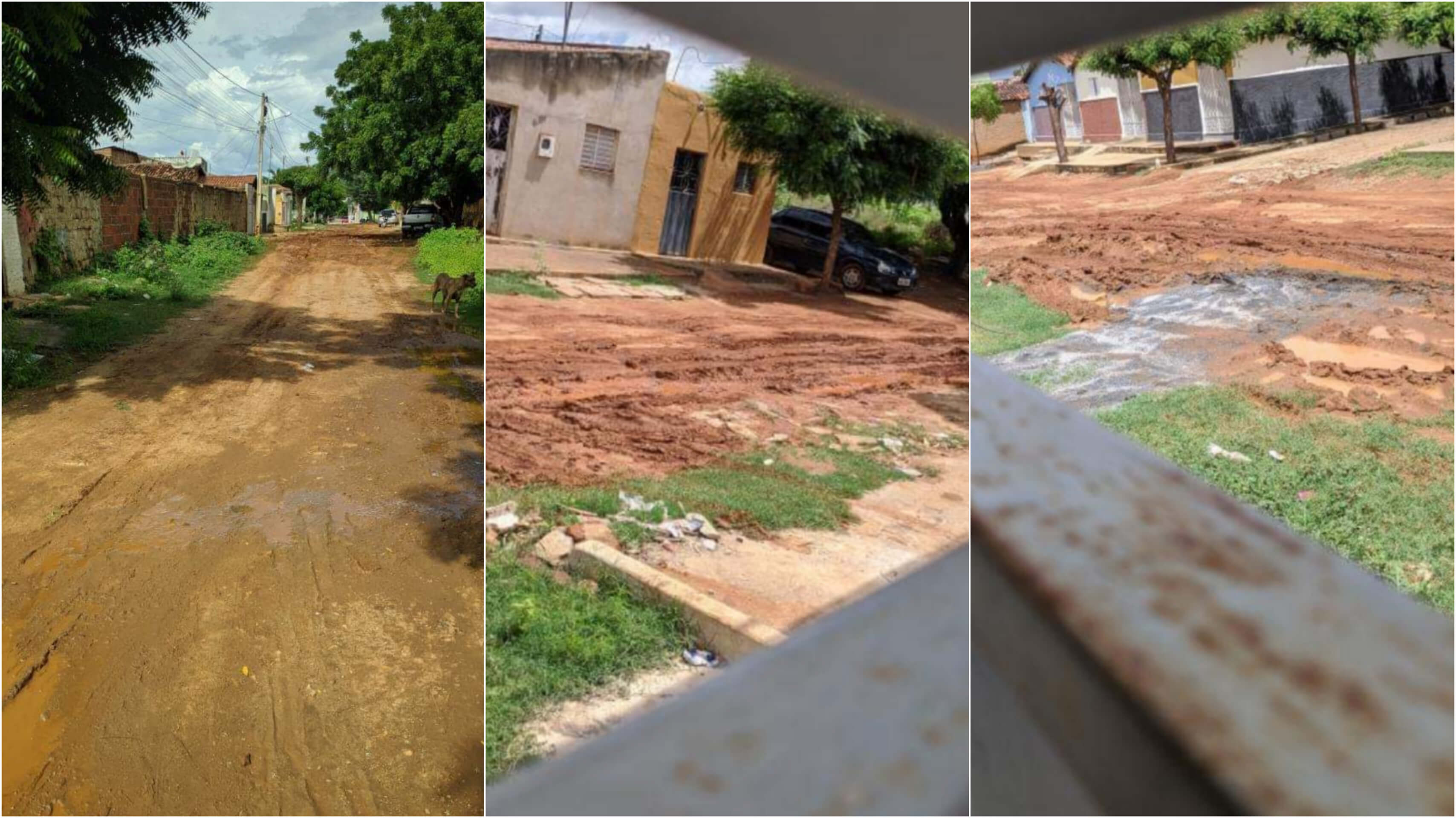 Internauta faz desabafo acerca de lamaçal provocado por obra de pavimentação incompleta no bairro da Maternidade, em Patos, e cobra providência da prefeitura