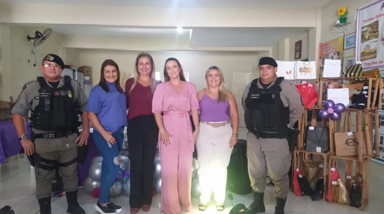 Polícias Civil e Militar realizam palestra sobre Violência contra a Mulher em Aguiar-PB