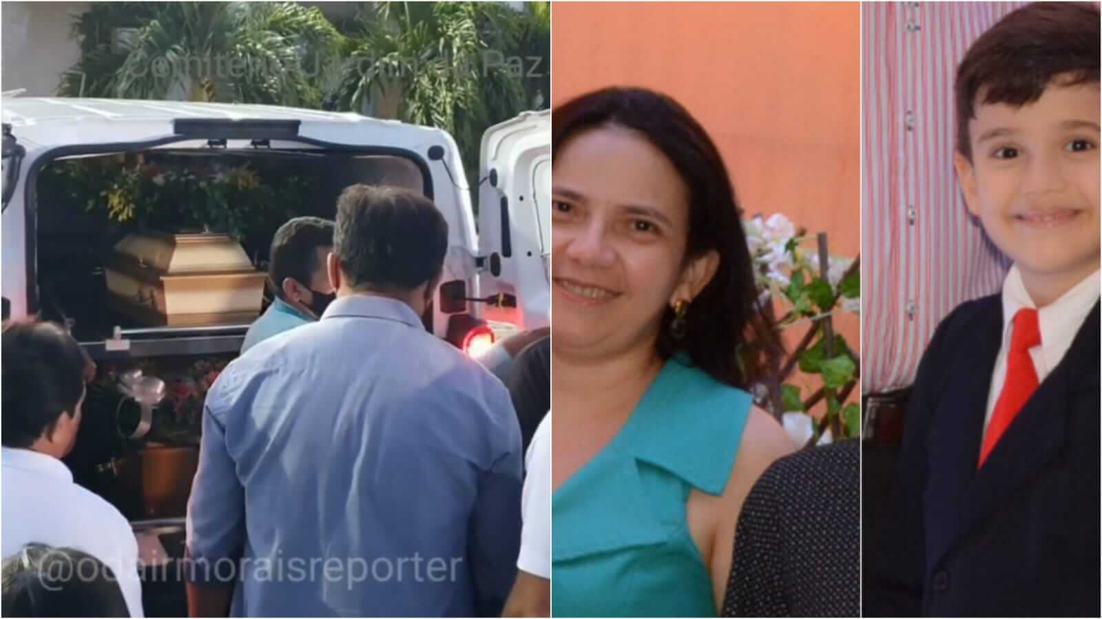 Sob muita comoção, corpos de mãe e filho mortos em chacina são sepultados no final da tarde deste domingo (20), em Patos