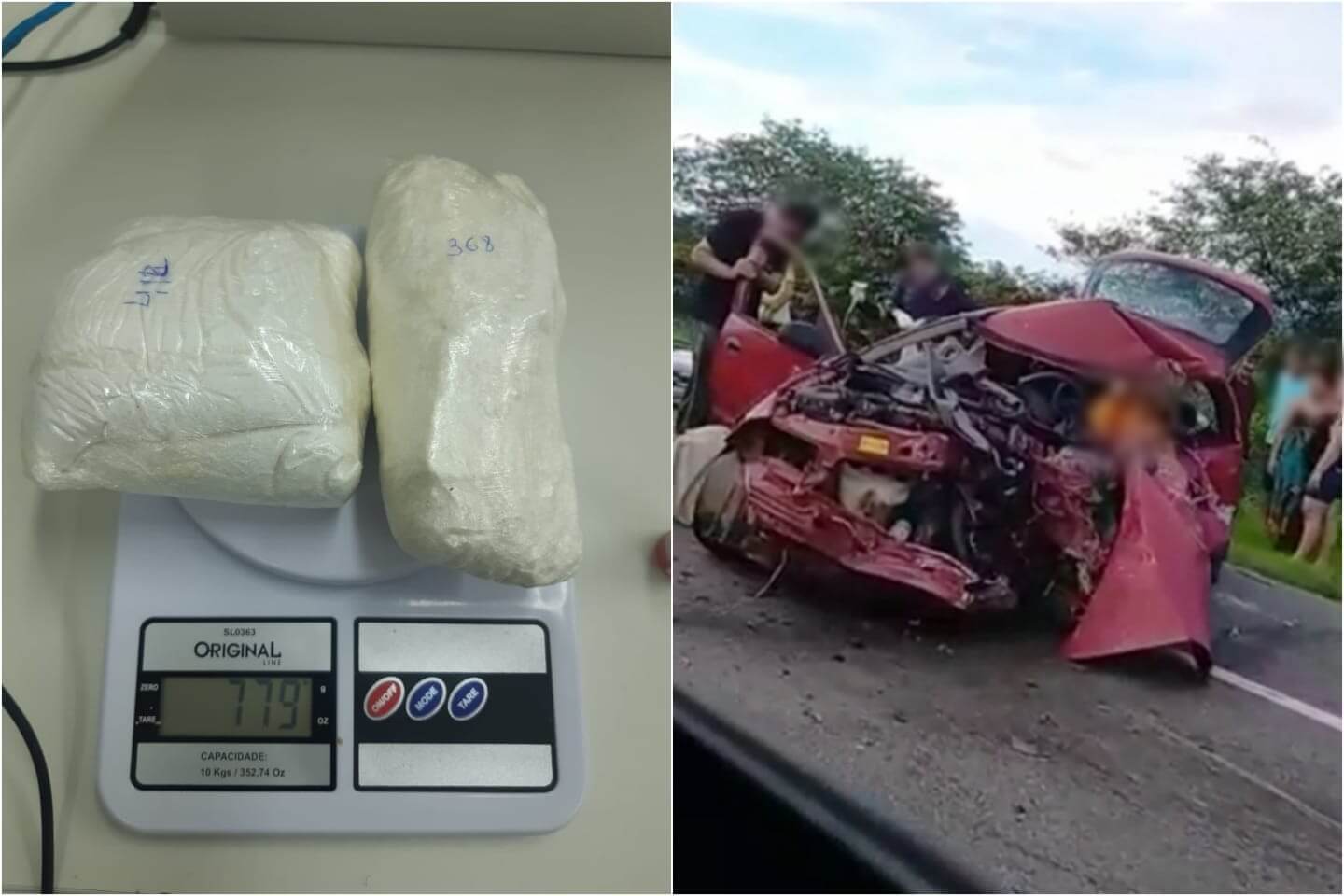 Cocaína é apreendida em carro que causou grave acidente na região de Patos