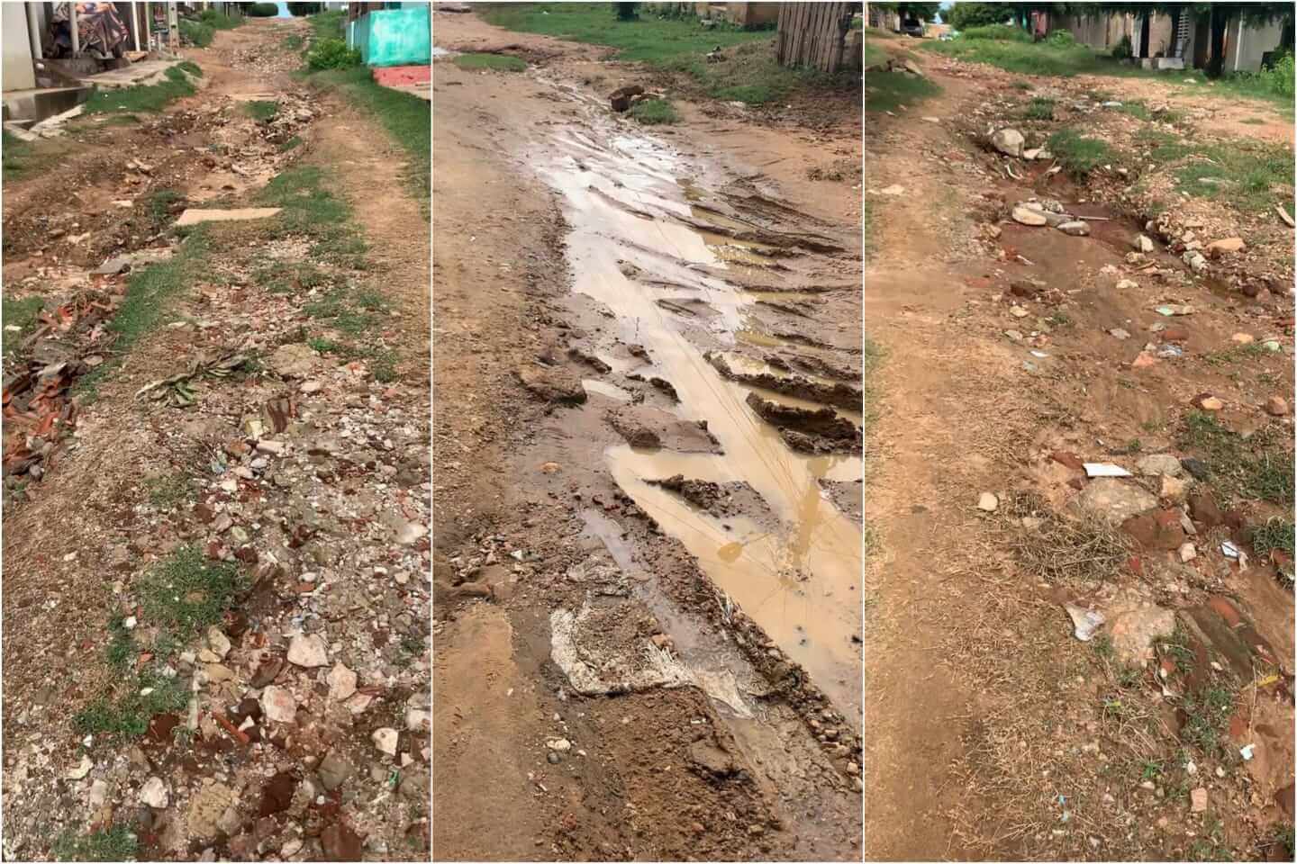Internauta faz registro de buraqueira em rua no bairro Bivar Olinto e pede providências por parte da prefeitura. Vídeo