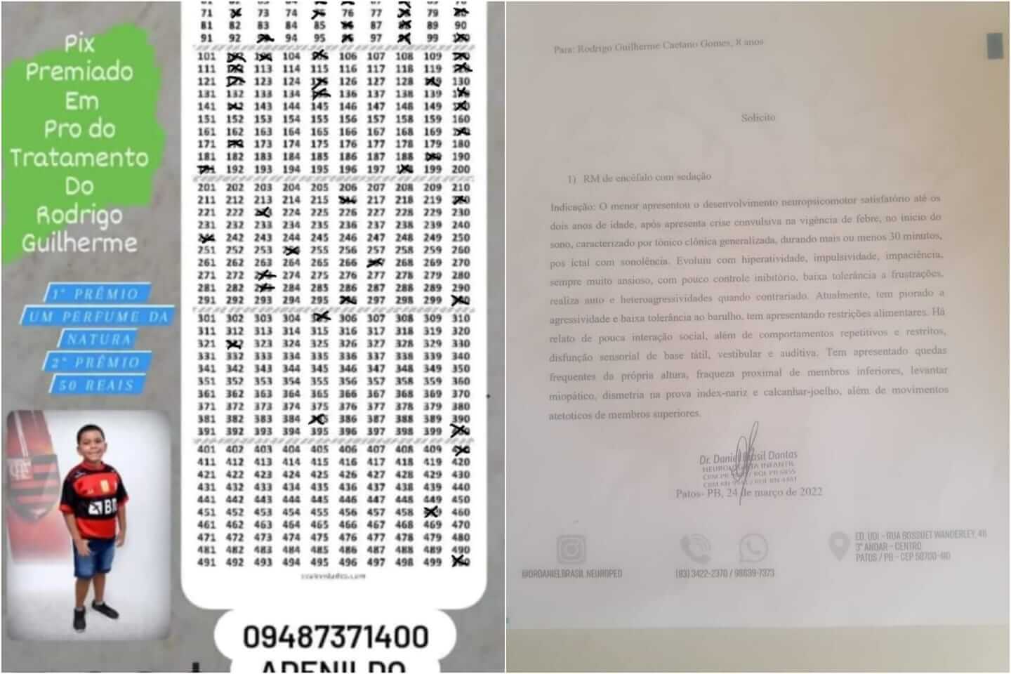 Mulher está realizando campanha para custear exames de filho que desenvolveu problemas de saúde após sofrer uma convulsão. Saiba como ajudar