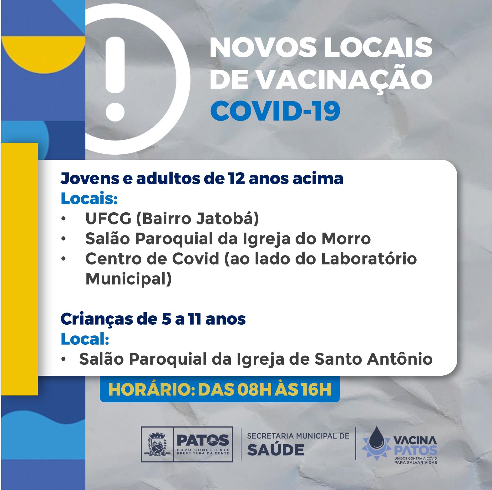Patos tem 54,73% da população vacinada com a terceira dose contra a Covid-19
