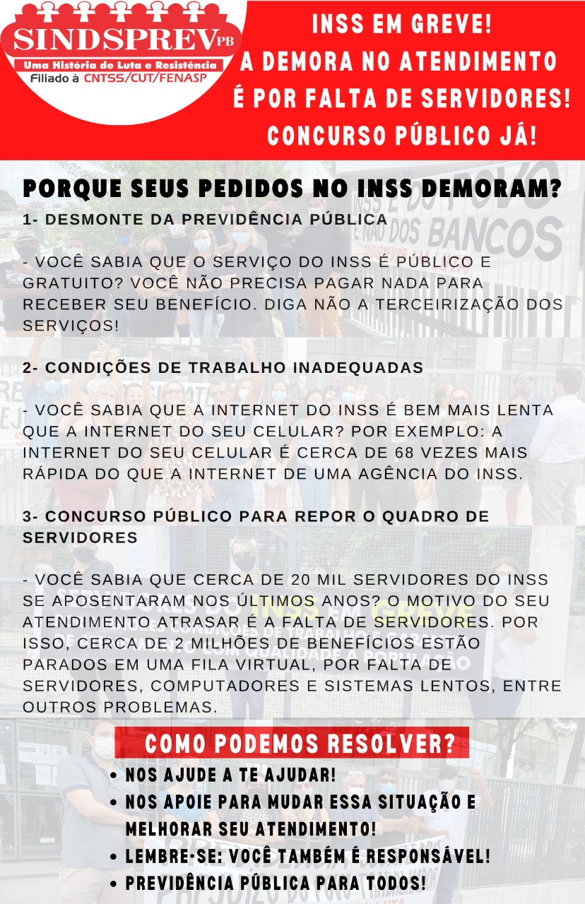 Servidores do INSS em Patos realizam manifestação nesta sexta-feira, 1 de abril