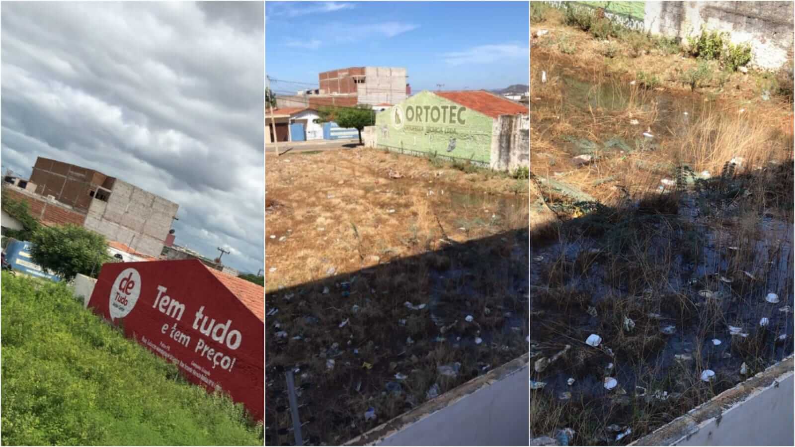 Internauta procura Patosonline e faz relato de terreno que está servindo para acúmulo de lixo e água parada no bairro São Sebastião, em Patos