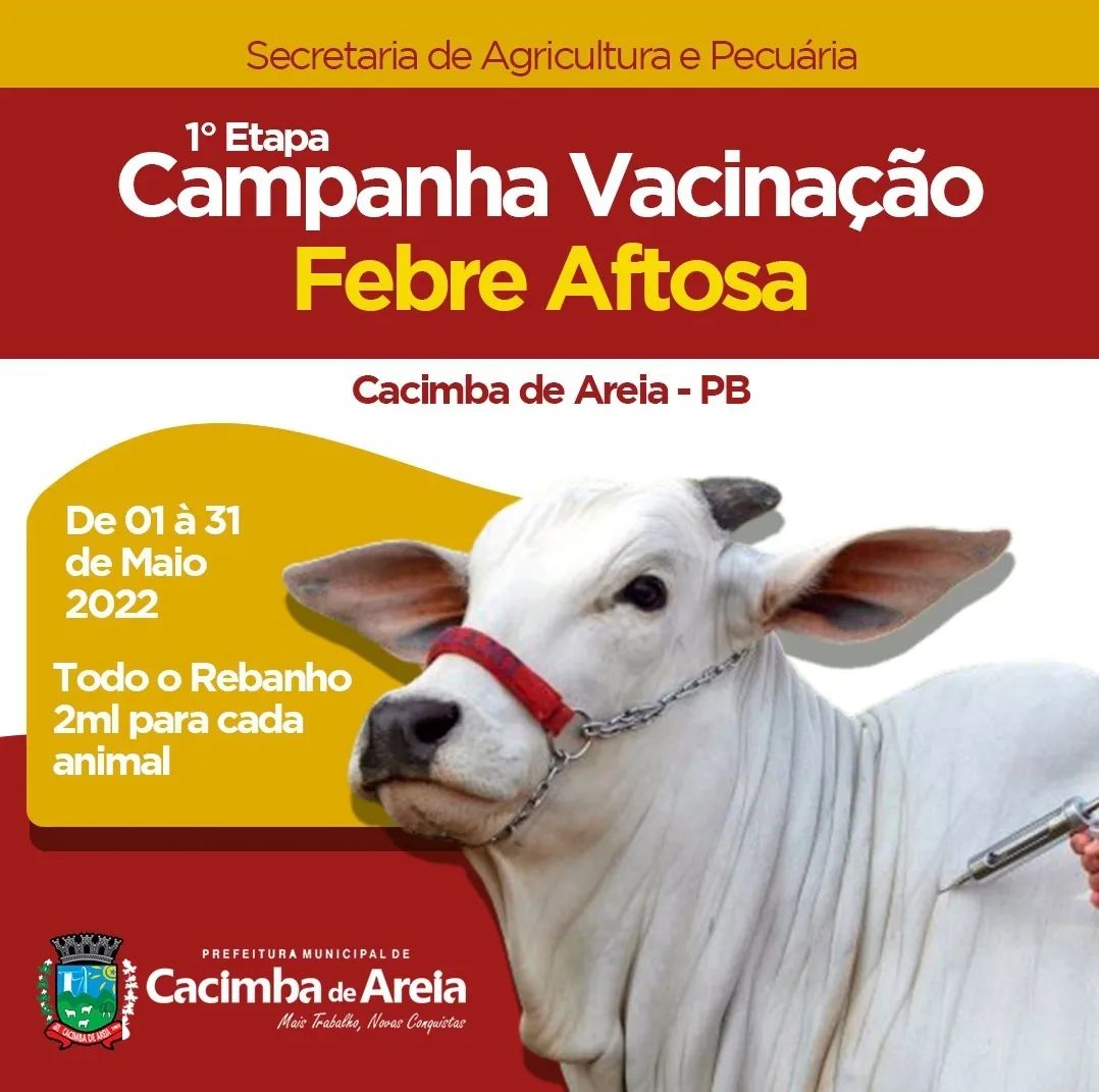 Secretaria Municipal de Agricultura alerta para campanha contra Febre Aftosa