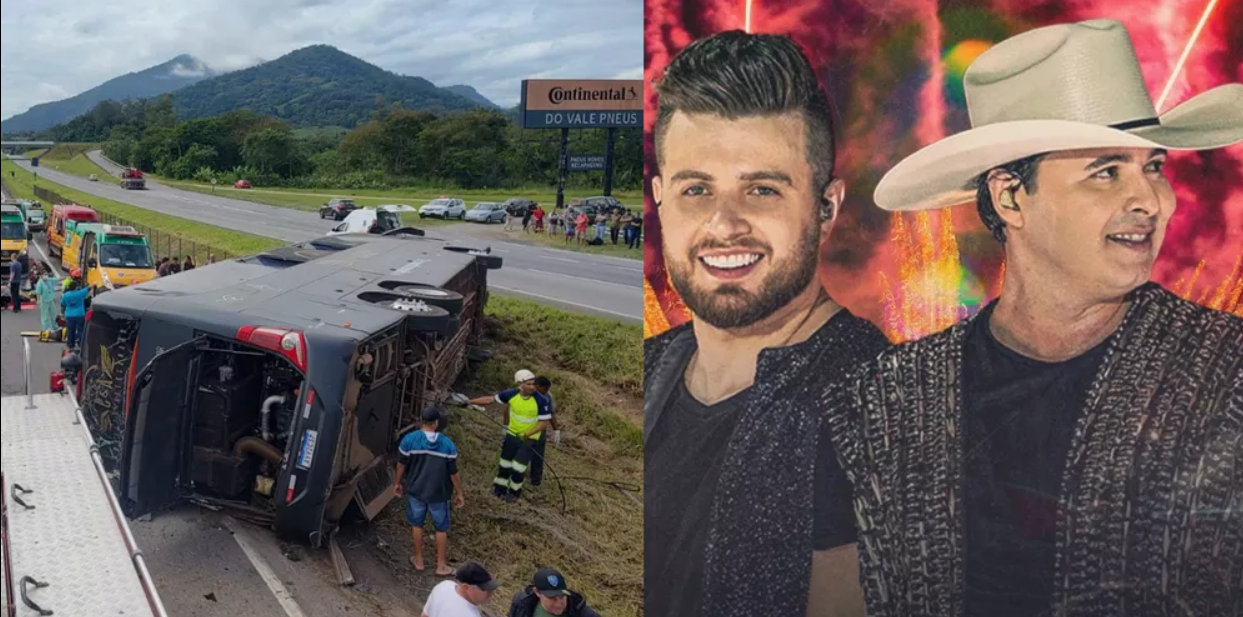 Ônibus da dupla sertaneja Conrado e Aleksandro se envolve em acidente em rodovia no interior de SP; cantor Aleksandro e mais 5 pessoas morreram