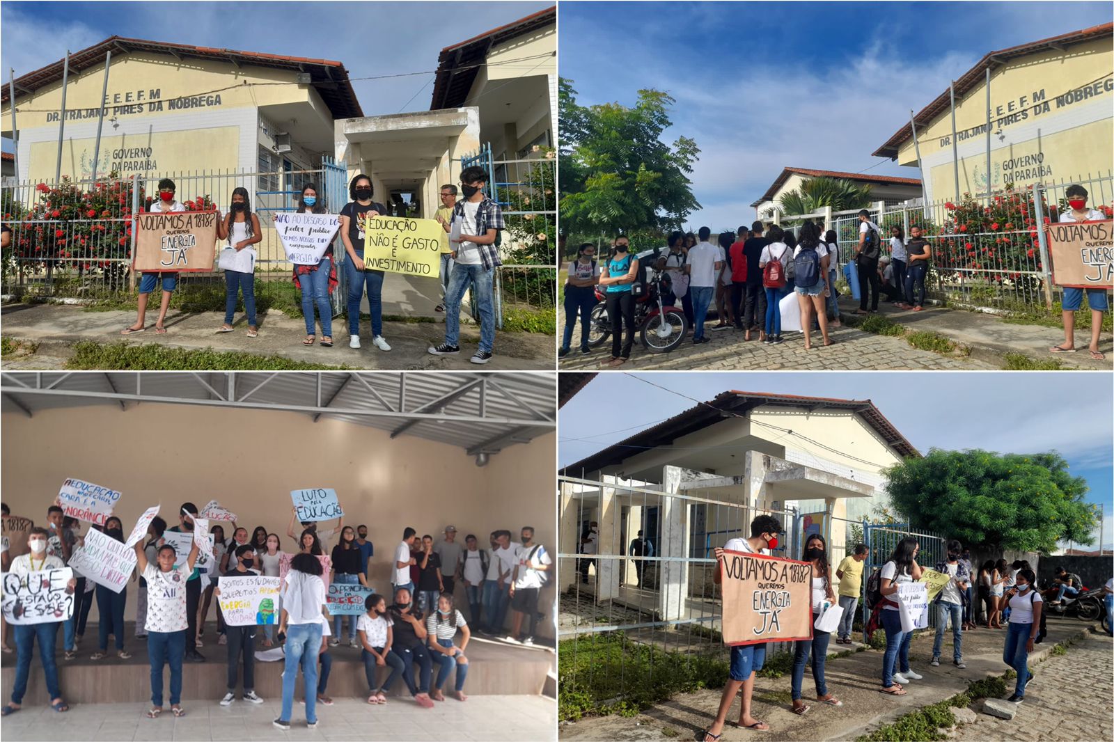 Alunos da ECIT de Condado realizam manifestação por falta de energia em escola; Secretaria de Educação do Estado se posiciona