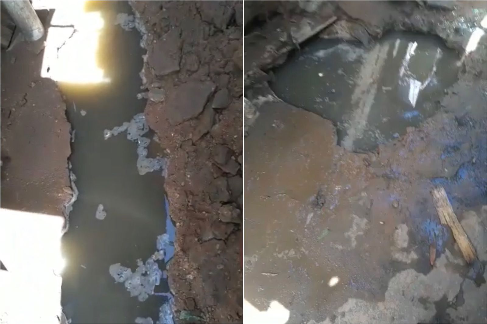 Moradora relata preocupação com galeria estourada que está minando água para dentro de sua casa no bairro do Jatobá: 