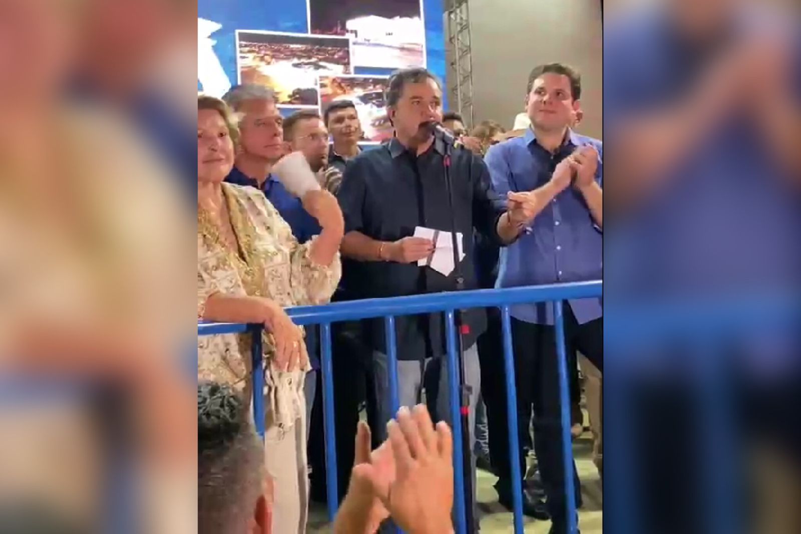 Ao lado de Nabor, Hugo e Chica Motta, Efraim Filho pré-lança nome de Hugo Motta para Senado em 2026, durante inauguração da UPA neste sábado (14), em Patos