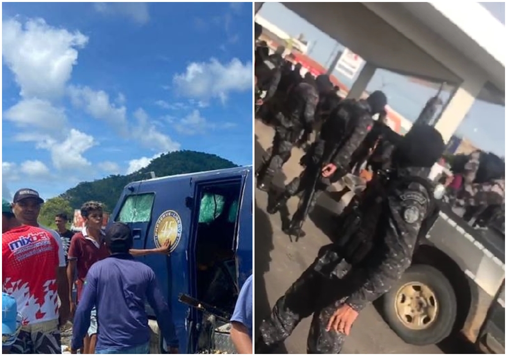 Polícia divulga que dois morrem em troca de tiros e sete são procurados após assalto a carro-forte em Aparecida, na BR-230. Veja imagens