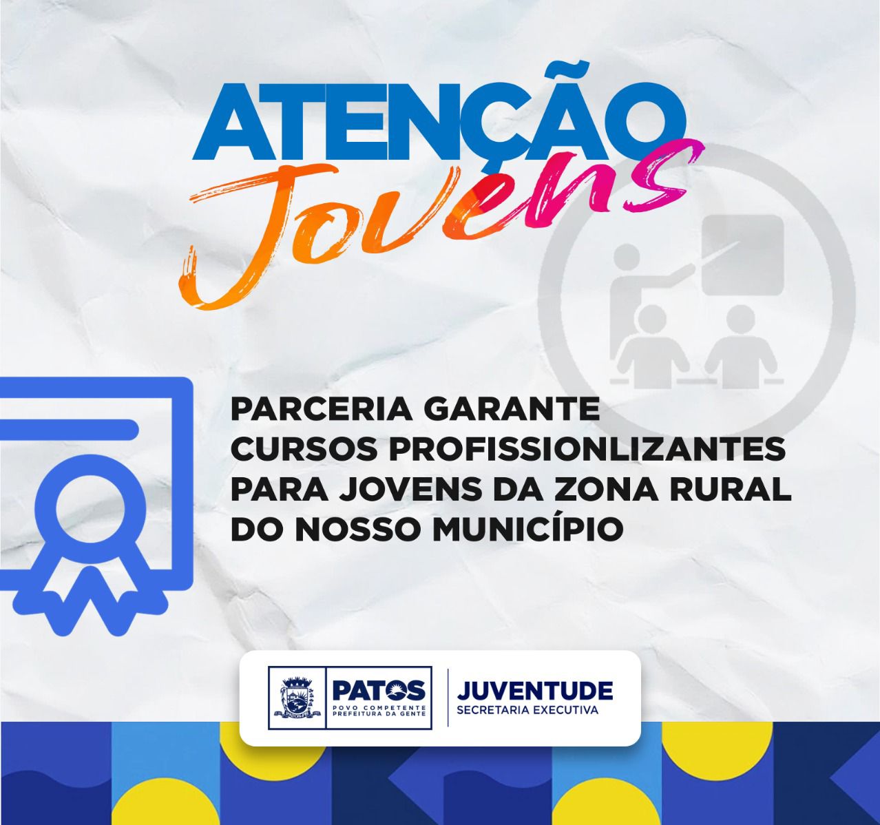 Parceria entre Prefeitura de Patos e o programa ParaíbaTEC garante cursos profissionalizantes para os jovens da zona rural