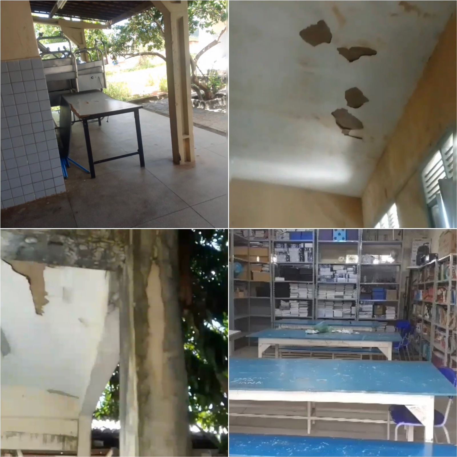 Alunos da ECIT Monsenhor Morais, em Bonito de Santa Fé, denunciam situação precária do colégio, com falta de lanche, carteiras, ventilação e paredes mofadas