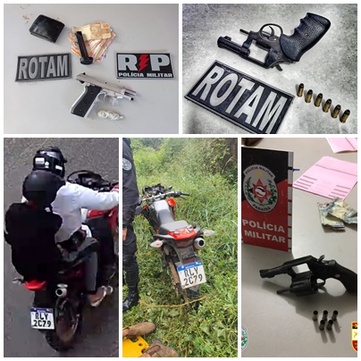 Forças de segurança da cidade de Patos informam que em uma semana foram apreendidas 8 armas e mais de 30 pessoas presas