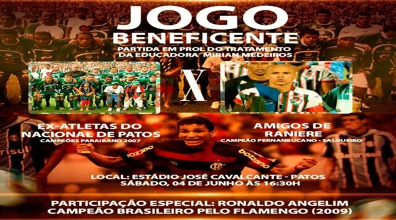Jogo beneficente entre Campeões do Nacional 2007 x Amigos de Ranieri, em Patos. Participação de Ronaldo Angelim, campeão brasileiro pelo Flamengo