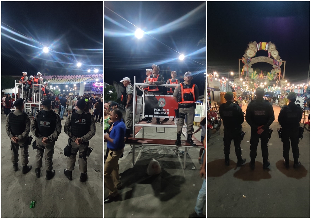 Polícia Militar e demais forças  de segurança garantem segurança  na primeira noite de abertura do São João  de Santa Terezinha-PB