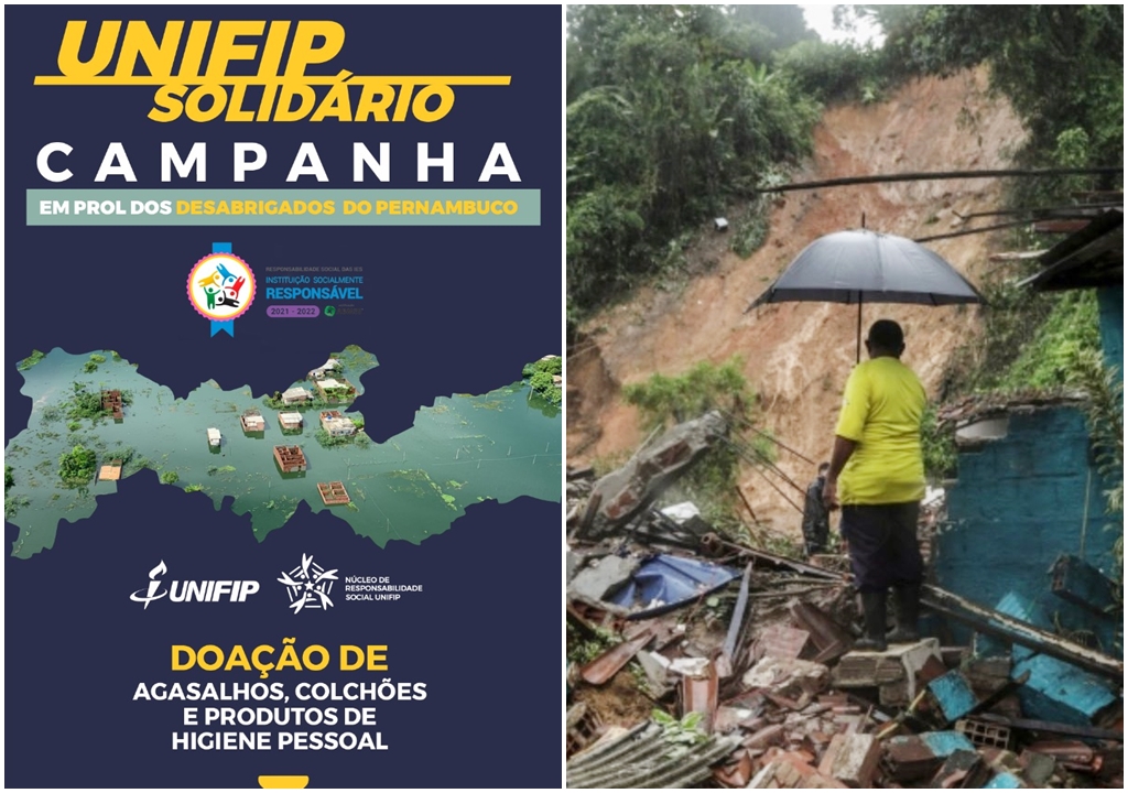 Com o objetivo de ajudar família desabrigadas em Pernambuco vítimas das últimas chuvas, UNIFIP realiza campanha Solidária para arrecadar doações