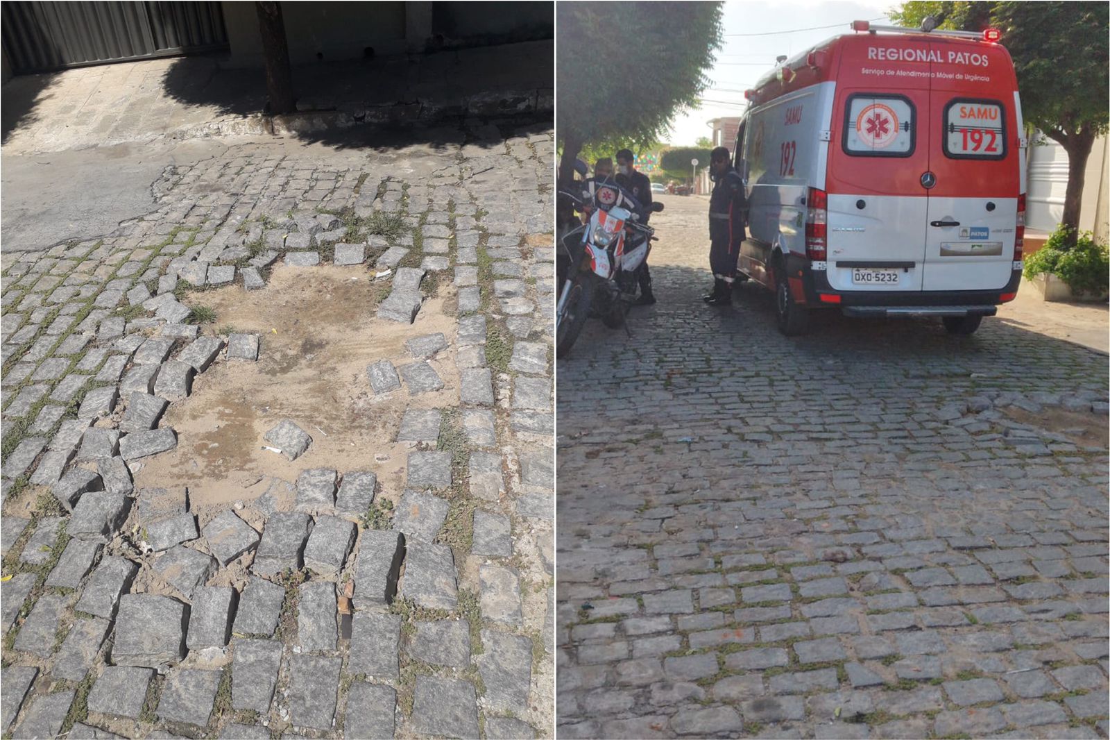 Moradores da Rua Semeão Gentil, no bairro Bivar Olinto, cobram providências para buraco em via pública que está causando acidentes na localidade; prefeitura se posiciona