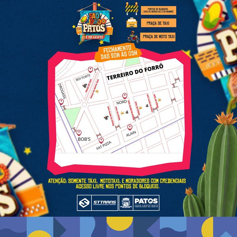 Moradores do entorno do Terreiro do Forró podem fazer cadastramento para acesso as ruas até esta sexta-feira