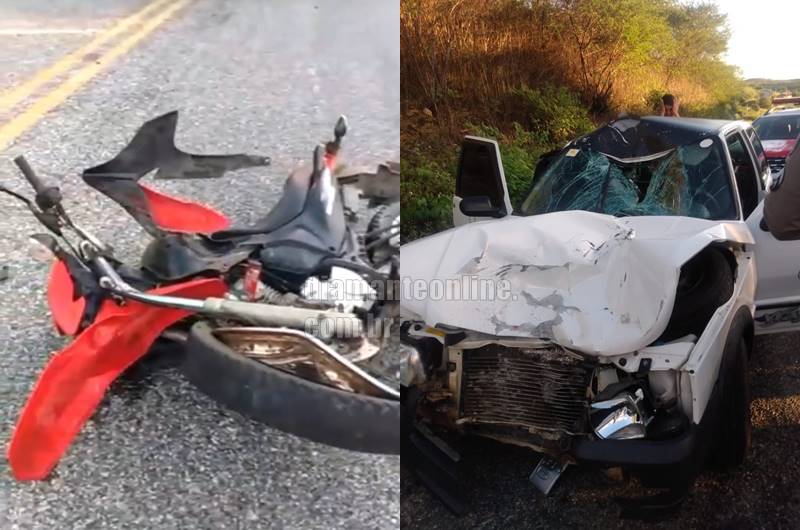 Colisão entre moto e carro deixa homem ferido em rodovia no Vale do Piancó