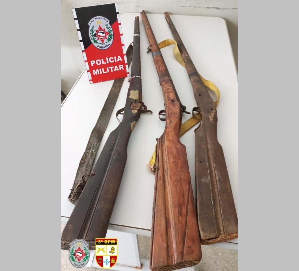 Polícia Militar apreende armas de fogo na Zona Rural de Cacimbas
