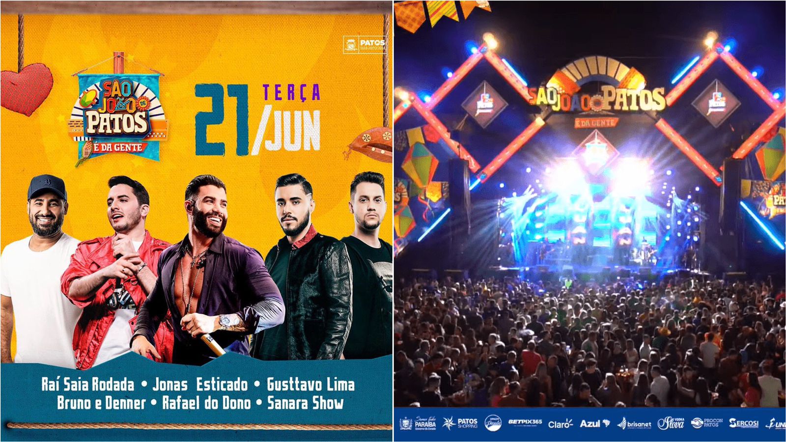 Gusttavo Lima, Raí Saia Rodada e Jonas Esticado são as atrações principais desta terça-feira (21) no Terreiro do Forró. Confira a programação