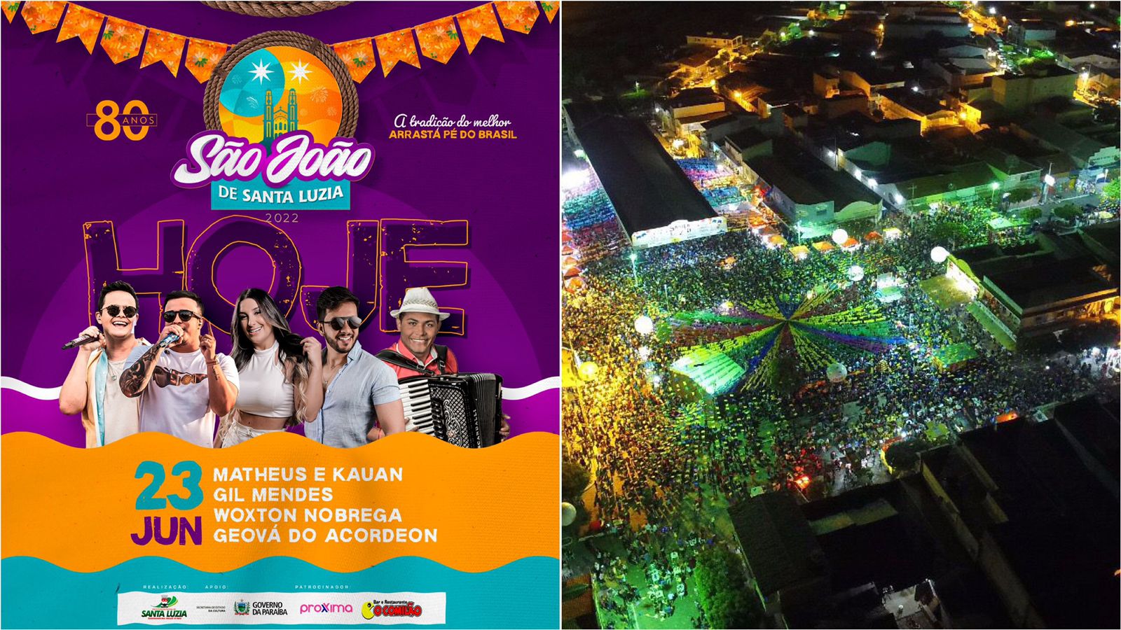 São João de Santa Luzia tem início nesta quinta-feira (23) com shows de Matheus & Kauan, Gil Mendes e outros; confira a programação