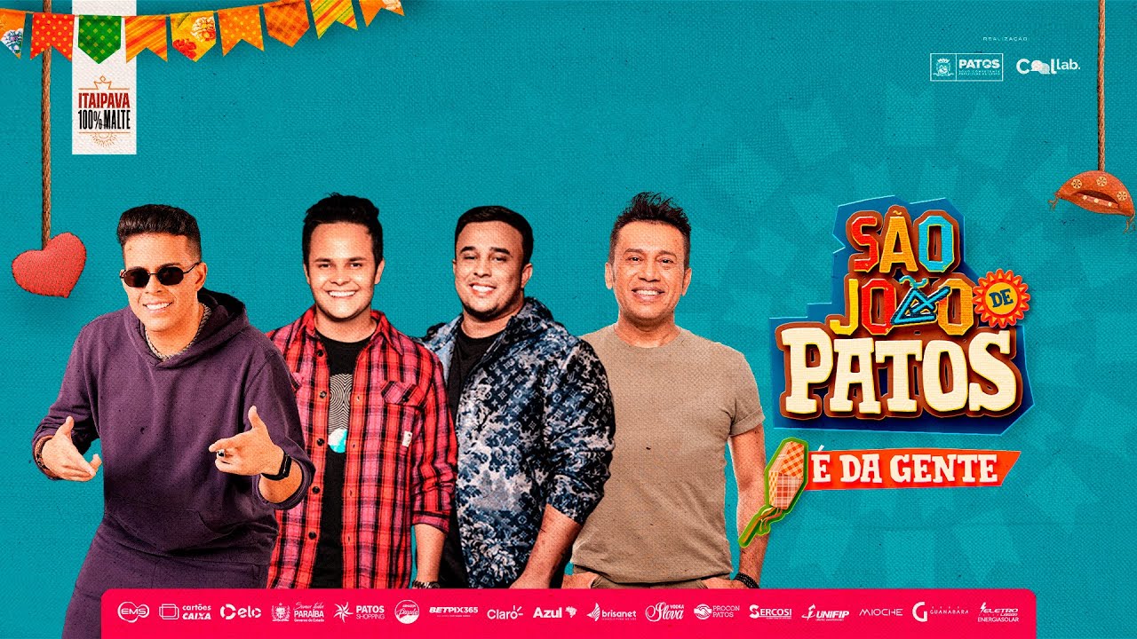 Acompanhe Ao Vivo à penúltima noite do São João de Patos com Felipe Amorim, Matheus & Kauan, Zé Cantor e mais