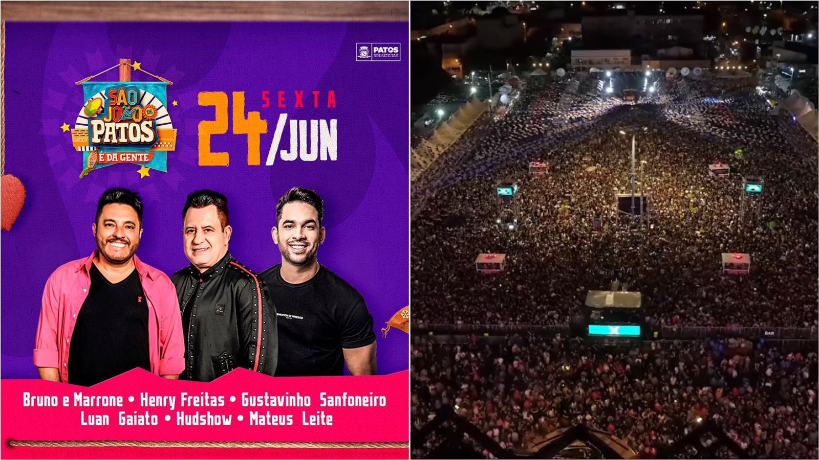 Em clima de despedida, Bruno e Marrone, Henry Freitas, Gustavinho Sanfoneiro, Luan Gaiato, Hudy Show e Matheus Leitte fazem encerramento do São João de Patos